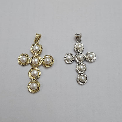 Ciondolo Croce Argento e Perle CIONDOLO Amanthia