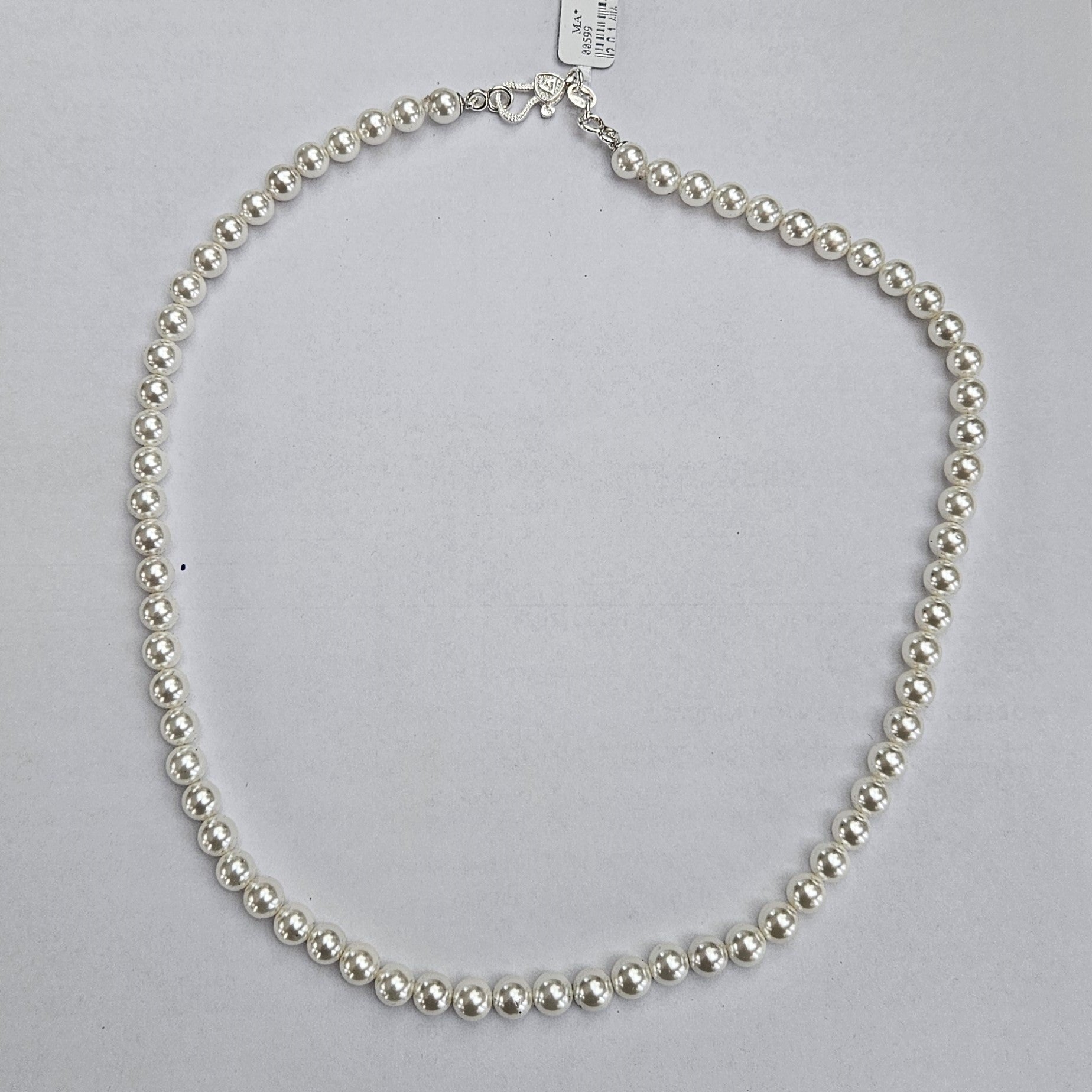 Collana perle bianche 6 mm con chiusura in Argento CO.PP.6MM Amanthia