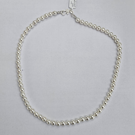 Collana perle bianche 6 mm con chiusura in Argento CO.PP.6MM Amanthia
