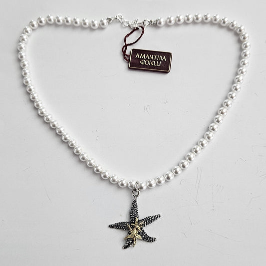 Collana pc perle con Stella Marina  Amanthia   