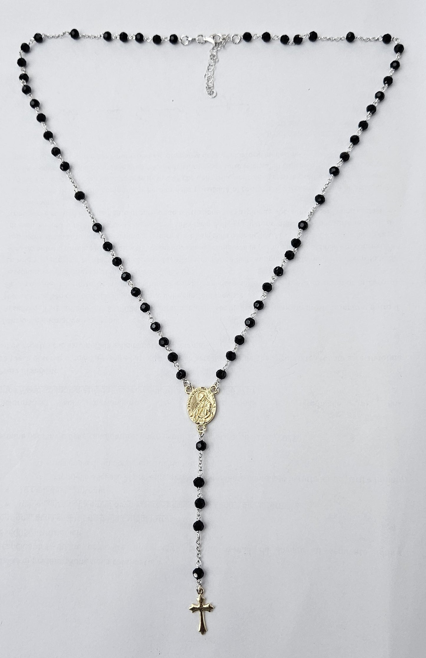 Collana Rosario San Francesco di Paola in Argento e Agata nera - CO.SF.NER Amanthia