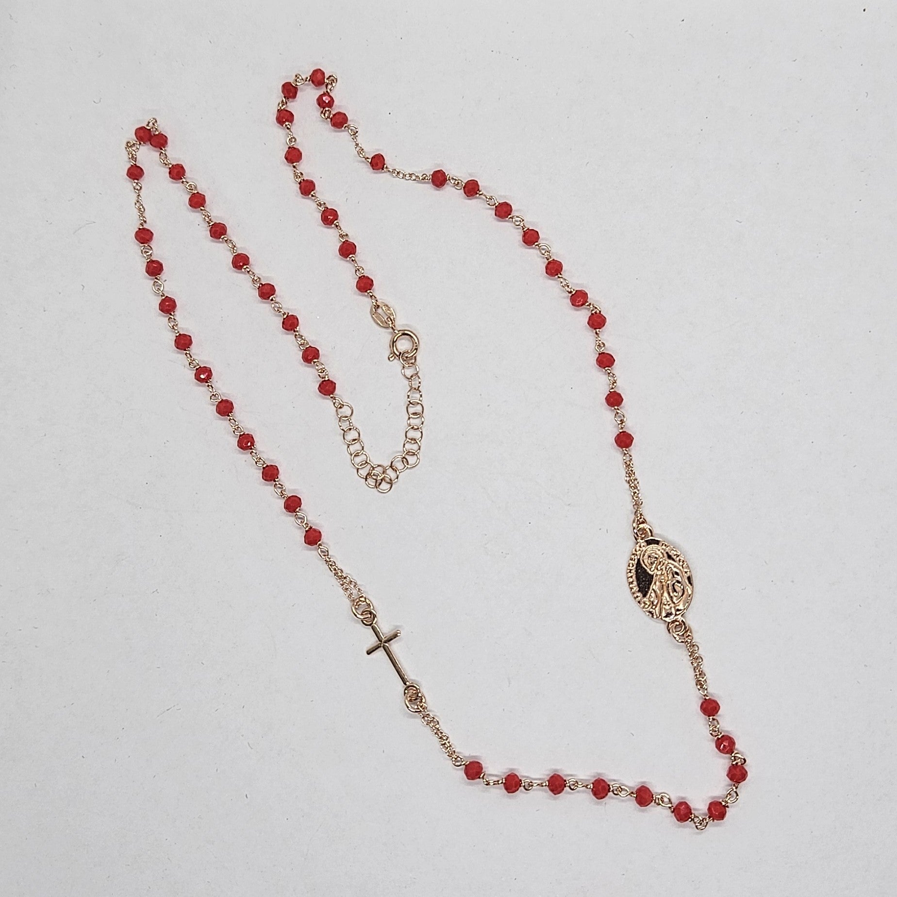 Collana Rosario San Francesco di Paola in Argento e Agata rossa - CO.RO.SF.4 Amanthia