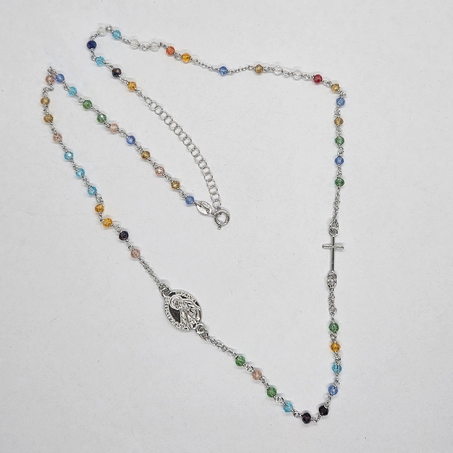 Collana Rosario San Francesco di Paola in Argento e Agata multicolor - CO.RO.SF.5 Amanthia