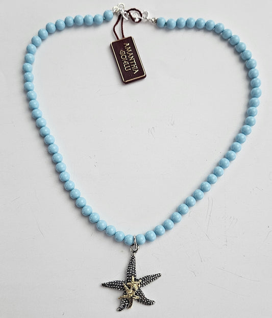 Collana pc pasta Turchese con Stella Marina  Amanthia   