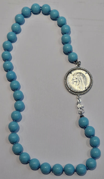 Collana Turchese con Moneta d’epoca in argento 925 - CP.08.50  Amanthia   