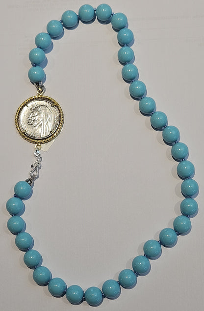 Collana Turchese con Moneta d’epoca in argento 925 - CP.08.50  Amanthia   