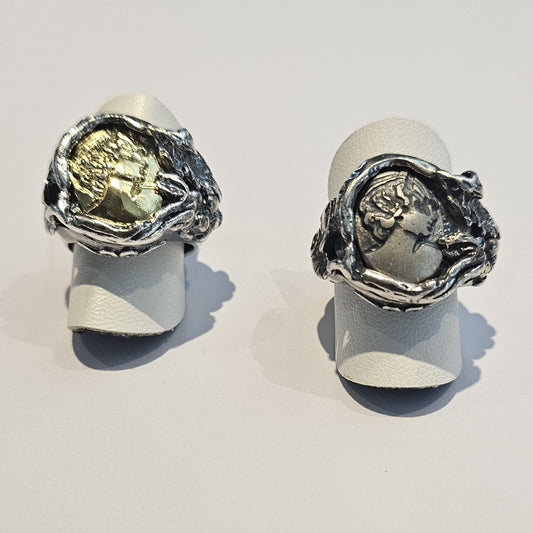 Anello Portafortuna in Argento con Moneta - AN.MON.14 Amanthia