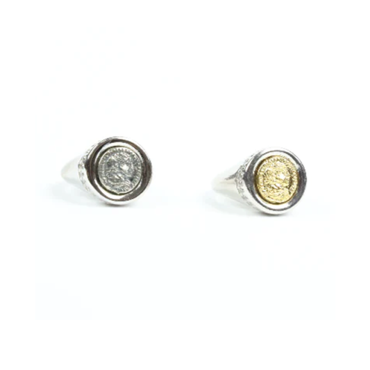 Anello Moneta in argento con zirconi - AN.039  Amanthia   