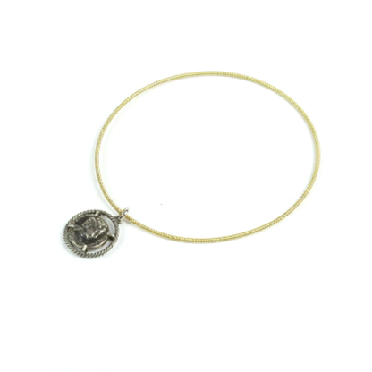 Bracciale rigido dorato con moneta - BR.026  Amanthia   