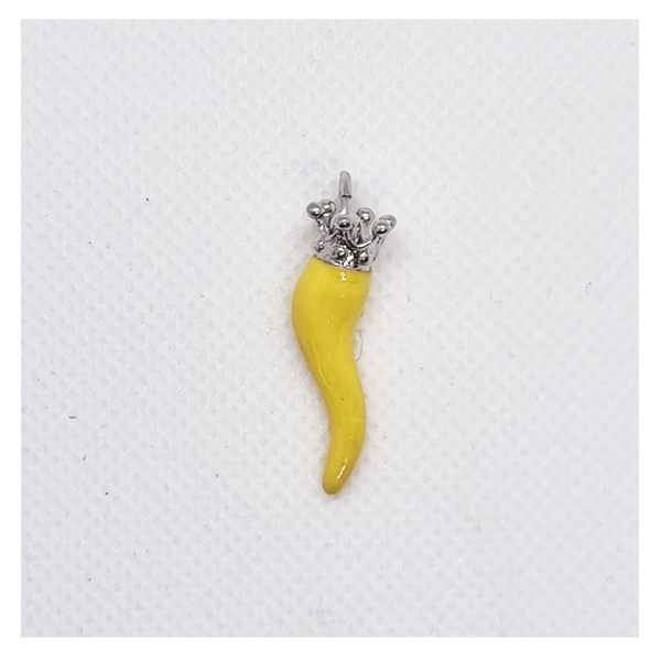 Ciondolo Cornetto Argento smalto Giallo - CI.CO.GIA  Amanthia Argento bianco  