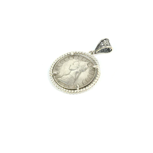 Ciondolo moneta 500 lire d'epoca in Argento - CI.008B  Amanthia   